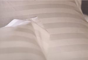 Luxury 300TC White Duvet Cover- Egyptian Cotton -w/3cm Pinstripe,Queen 90