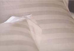 Luxury 300tc White Duvet Cover-egyptian Cotton-w/sateen Pinstripe,king, 105"x88", Wrinkle Free