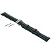 Black Long Gator Watch Band + Deployment Buckle 18mm