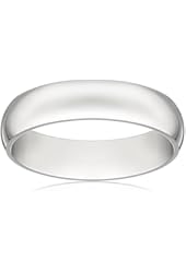 Men's Platinum 5mm Traditional Plain Wedding Band with Luxury High Polish