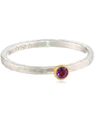 GURHAN "Skittle" Silver with High Karat Gold Accents Amethyst Ring, Size 7