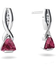 Genuine Pink Tourmaline 14kt White Gold Earrings
