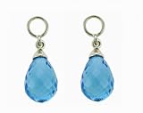 Ladies 8.88ct Blue Topaz Briolette Earring Charms