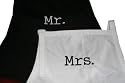 Black & White Embroidered Set of Aprons "Mr & Mrs"