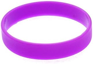 CharBenzi 6pcs Blank Silicone Wristbands Rubber Bracelets (purple)