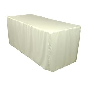 6 Foot Fitted Polyester Tablecloth Ivory6 Foot Fitted Polyester Tablecloth