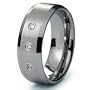 Tungsten Carbide Diamond Wedding Band Ring 8mm (0.10ctw) GH/SI
