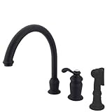 Kingston Brass KS7825TLBS Templeton Single Handle HIGH SPOUT Kitchen Faucet with Brass Sprayer, Oil 