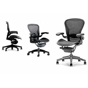 Aeron Chair - Herman Miller Highly Adjustable with Lumbar Support Pad Cushion - Medium...