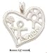 Sterling Silver Heart With Child Flower and Mom Charm