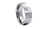 Faceted High Polish Tungsten Carbide Ring 8mm
