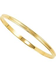 14K Yellow Gold Bangle Bracelet: 4 mm