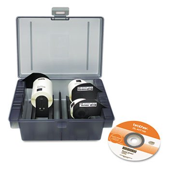 New-Brother QLKIT100 - QL Label Printer Get Inspired Starter Kit, 3 Rolls, Template CD, Storage Case - BRTQLKIT100