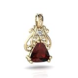 14K Yellow Gold Trillion Genuine Garnet Pendant