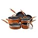 Rachael Ray 10-Piece Porcelain Enamel Cookware Set, Orange