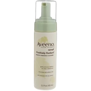 Aveeno Positively Radiant Makeup Removing Cleanser, 5.5-Ounce Pump Bottle (Pack of 3)