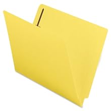 Smead End Tab Fastener Folder, Letter, Straight, Two 2-Inch Prong B Style #1 and #3 Fasteners, Yellow, 50 per Box (25940)
