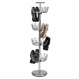 Household Essentials 2134 Chrome Revolving 4-Tier Shoe Tree