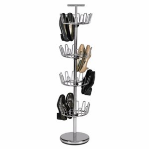 Household Essentials Revolving 4-Tier Shoe Tree, Chrome