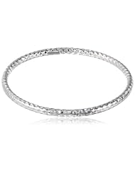 Sterling Silver 4mm Diamond-Cut Slip-On Bangle Bracelet