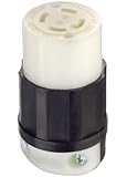 Leviton 2733 30 Amp, 480 Volt 3-phase, NEMA L16-30R, 3P, 4W, Locking Connector, Industrial Grade, Grounding - Black-White