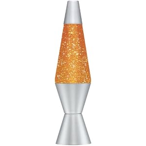 Lava Lite 14.3 Glitter Lamp - Orange Liquid Silver Glitter by 