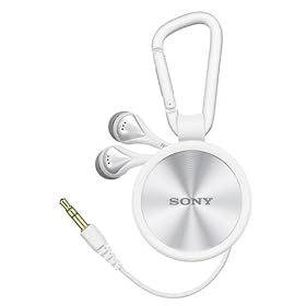 Sony MDRKX70LWW Key Ring Style Retracable In Ear Headphones - White