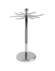 Deluxe Stainless Steel 4 Prong Safety Razor and Shave Brush Shave Stand