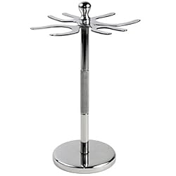 Deluxe Stainless Steel 4 Prong Safety Razor and Shave Brush Shave Stand