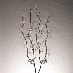 Prelit Art Christmas Trees - Gerson 40476 - 39" Clear Mirror Petal Battery Operated LED Lighted Branch with Timer (30 Warm White