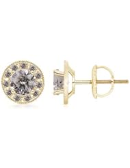 2 ct Solitaire Diamond Stud Earrings in Yellow Gold
