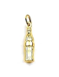 14K Solid Yellow Gold Soda Bottle Charm Pendant