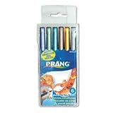 DIXON TICONDEROGA CO. / DIX80002 / Prang Brush Pens, Flexi-Tip, Six Assorted Metallic Colors, 6/set / Sold as 1 ST