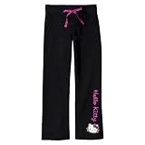 Girls' Hello Kitty Black Terry Sweat Pants S