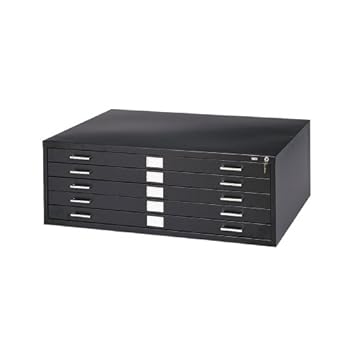 635 8 Safco 5 Drawer Steel Flat File 36 X 24 Black Safco