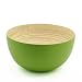 Hand Coiled Bamboo Salad Bowl Kiwi