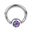 14 Gauge 5/16" Tanzanite Austrian Crystal BCR Captive Ring