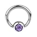 14 Gauge 5/16" Tanzanite Austrian Crystal BCR Captive Ring