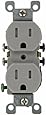 Leviton W5320-T0G 15 Amp, 125 Volt, Weather and Tamper Resistant, Duplex Receptacle, Grounding, Side and Quickwire, Gray