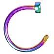 20 Gauge 5/16" Rainbow Anodized Titanium Nose Hoop