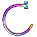 20 Gauge 5/16" Rainbow Anodized Titanium Nose Hoop