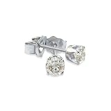 14k White Gold, Round, Diamond Stud Earrings (1/10 cttw, IJK , I2-I3)