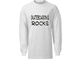 Skateboarding Rocks Youth Long Sleeve T-Shirt (for Kids) in Various Colors
