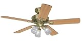 Hunter 22435AB Sontera Fan - Remote Control Antique Brass Traditional Ceiling Fan 52 Blade Span