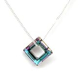 Crystal Square Ring on 18 Medium Weight Chain By TOC