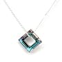 A Stunning Crystal Square Ring On an 18" Medium Weight Curb Chain By The Olivia Collection