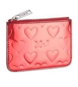 Marc By Marc Jacobs Limited Edition Heart Skinny Case Wallet Bag with Key Ring Red