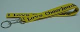 I Love Cheerleading Keychain Lanyard - Yellow (Brand New)