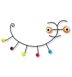 Pylones Caterpillar Coat Rack / Clothes Wall Hooks - Orange Eyes
