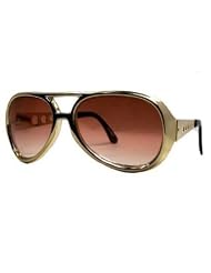Fun and Funky Burning Love Elvis Sunglasses - Gold with Brown Gradient Lenses by Fun and Funky